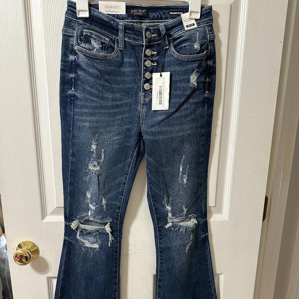 Judy Blue Button Fly Trouser Fly Jeans Size 5  NWOT